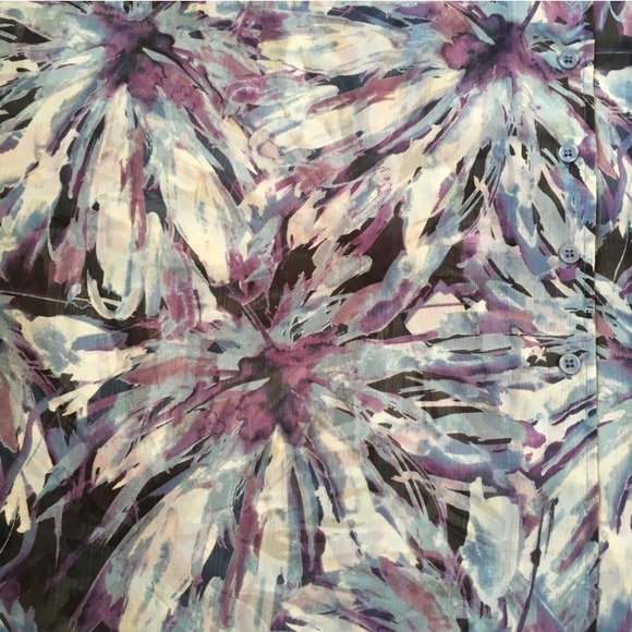 MOTTO | Purple Floral Button Up Collared Shirt - Picture 4 of 7